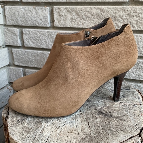 𝅺DKNYC Samira Suede Round Toe Ankle Booties Tan Sz 10 - Picture 6 of 14